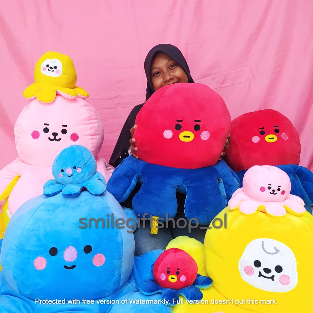 Boneka Gurita Flip BT21 Unofficial /Octopus Jumbo ( 60 x 50 cm )