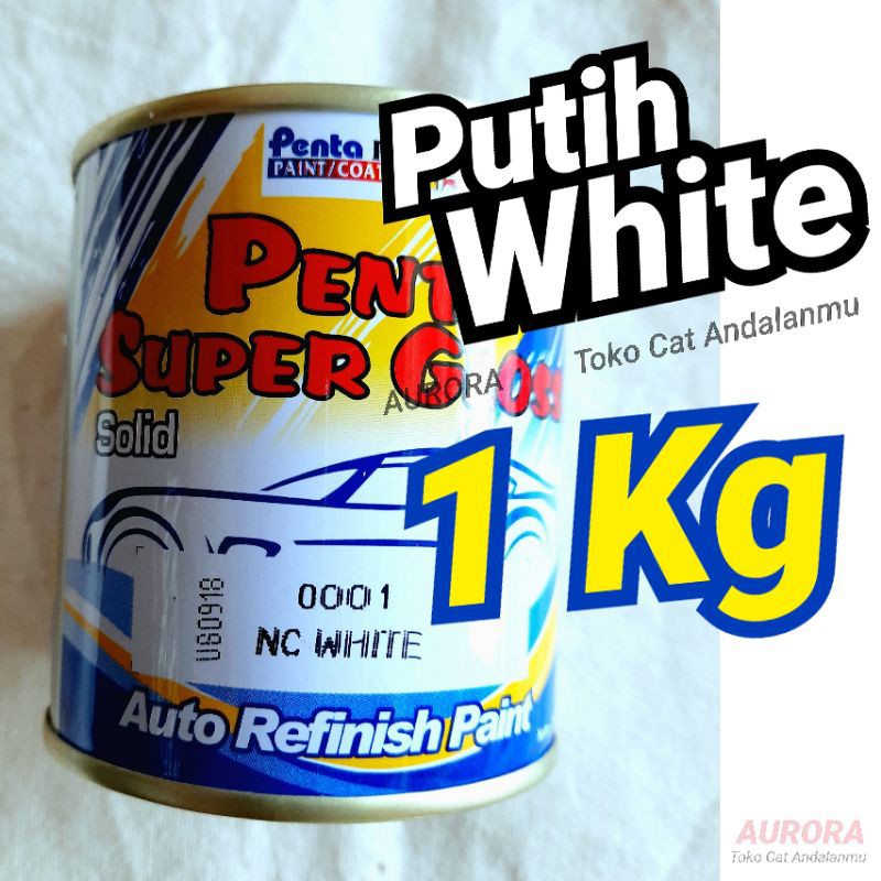 

Cat Putih White 1Kg Penta Super Gloss 0001 Solid Standart Mengkilap Solit Glos Glossy 1 Kg Kilo