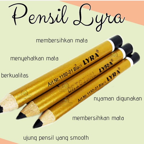 Pensil Alis LYRA GOLD Warna Hitam / Coklat - Eyebrow Pencil Black / Brown