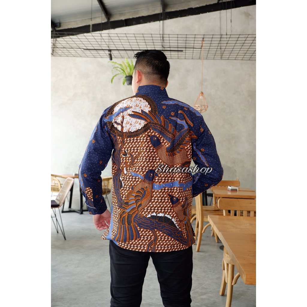 KEMEJA BATIK PEKSI LANGIT FULL FURING KATUN HALUS SRAGENAN SIZE M-XXL HIGH QUALITY