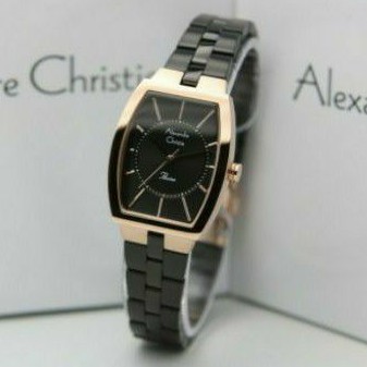 jam tangan Alexandre Christie AC 2895 wanita black rose gold original