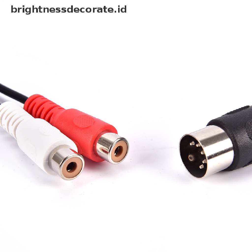 [birth] MIDI DIN 5P Male to 2 RCA Phono Female Socket Jack MF Audio Cable 0.5M [ID]