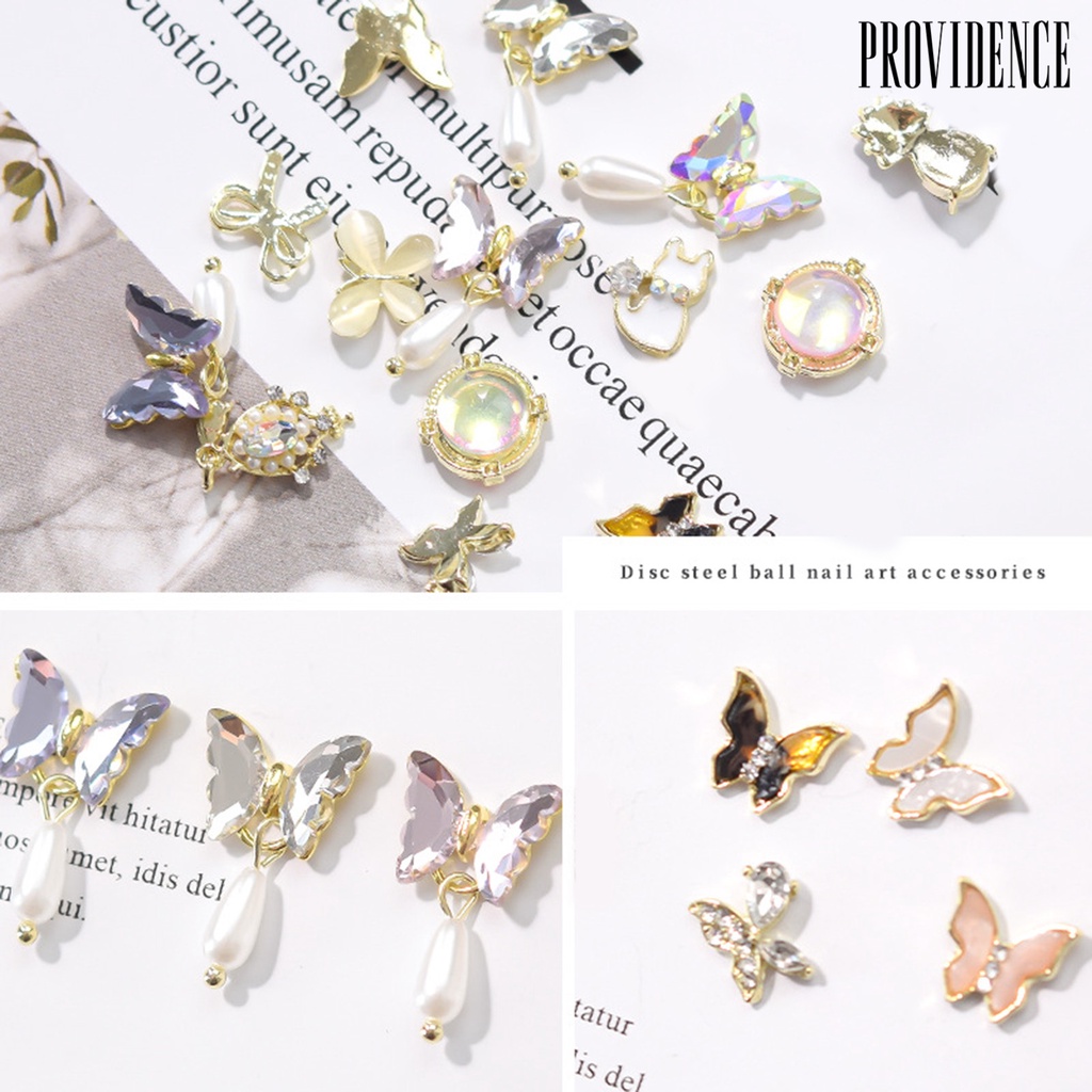 Providence Kupu-Kupu Berlian Imitasi Untuk Dekorasi Nail Art DIY Butterfly