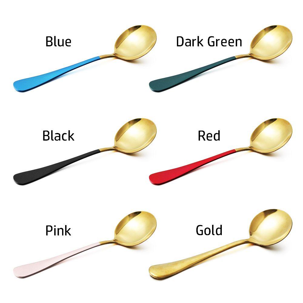 Solighter Dessert Spoon High Quality Gagang Panjang Alat Makan Garpu Alat Dapur Sendok Kopi