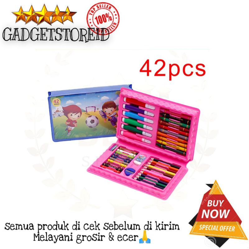 

GG - ART SET 42pcs PENSIL WARNA 42Pcs In 1 Crayon 42pcs Anak ArtSet Alat Lukis Menggambar Seni Kerajinan Anak pensil warna