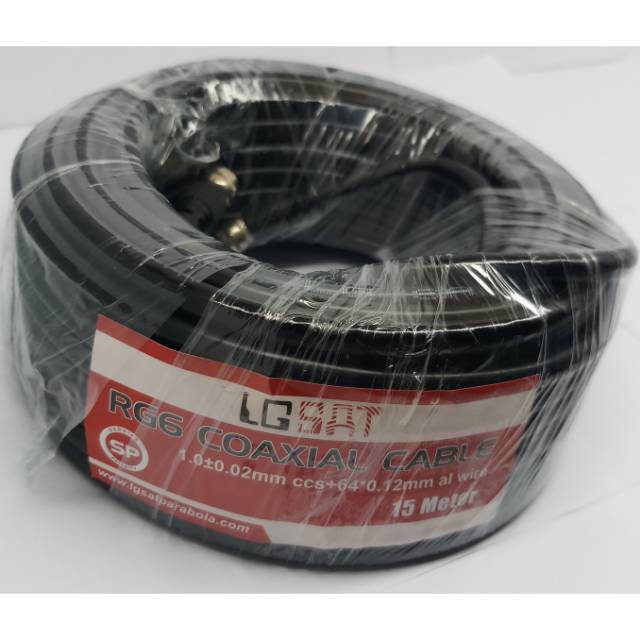 Kabel antena parabola rg6 15m Lgsat f to f