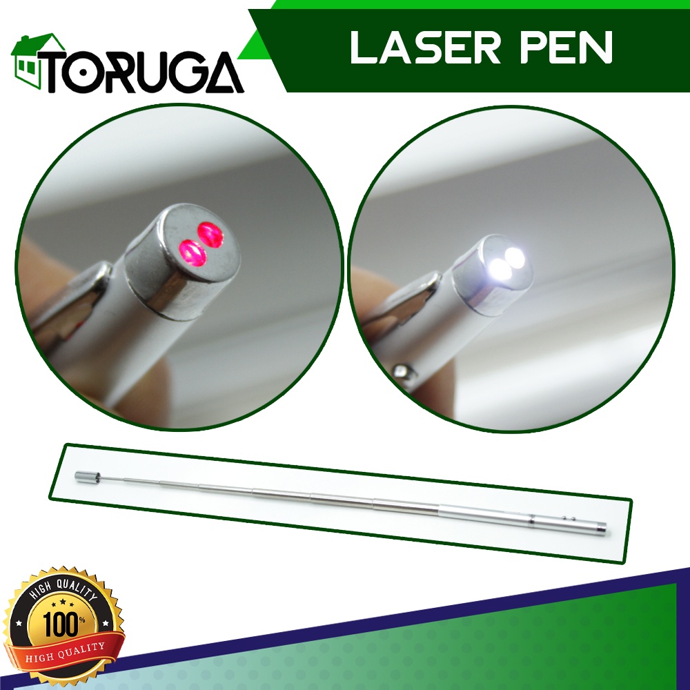 Pulpen Laser Pena Bolpoin LED Aluminium - 5 IN 1 Pen Ball Point