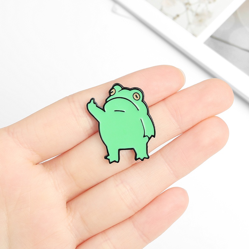 Bros Pin Enamel Bentuk Kodok Kartun Lucu Untuk Hadiah Teman