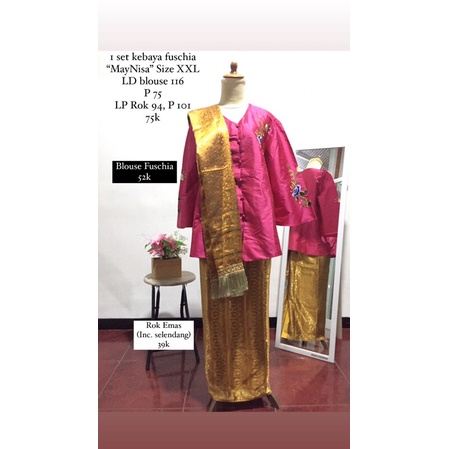 1 SET “MAYNISA” KEBAYA FUCHIA SIZE XXL