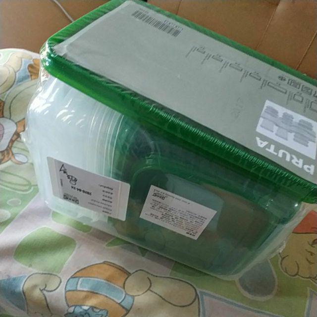 Tempat Makan Set Isi 17pc Transparan Hijau