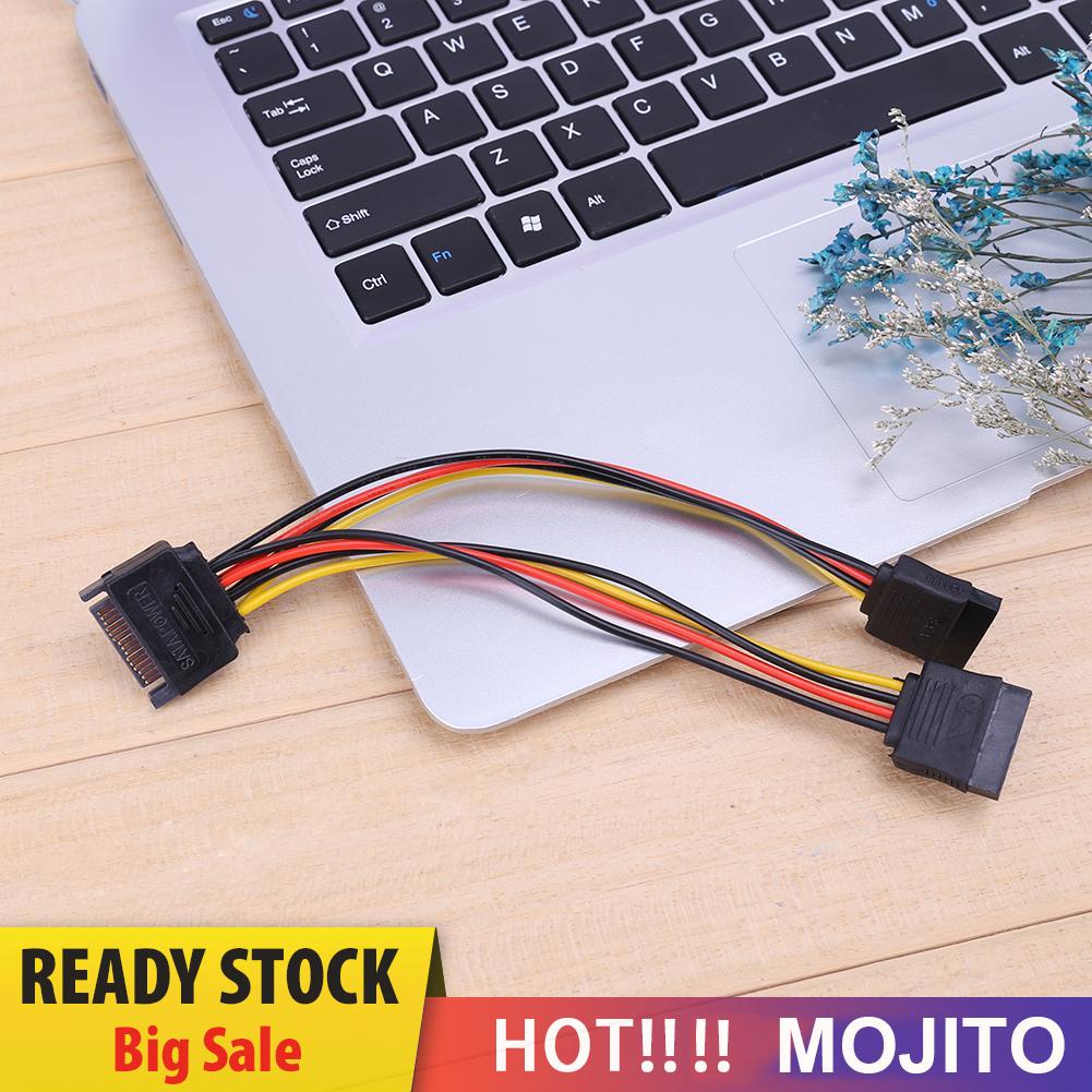 MOJITO 15Pin SATA Port to 2 15Pin SATA Splitter Cable Extender Power Adapter Cable