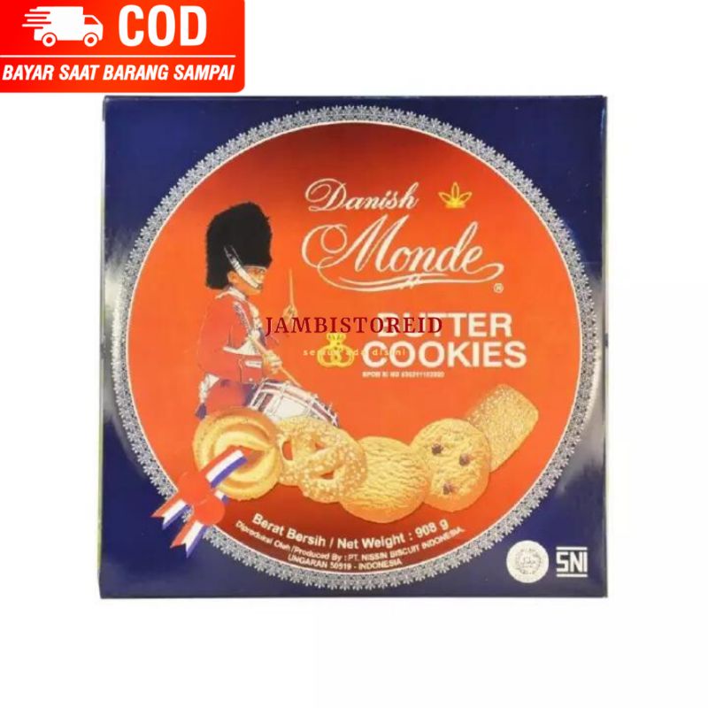 

(JAMBISTOREID) JAMBI LANGSUNG KIRIM Kue Biskuit Kering Monde Butter Cookies 908gram Kaleng Biru Oleh-Oleh Jambi