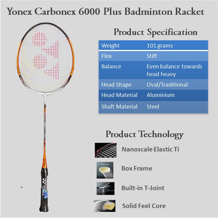 Produk berkualitas RAKET YONEX CARBONEX 6000 ORIGINAL 100% SUNRISE