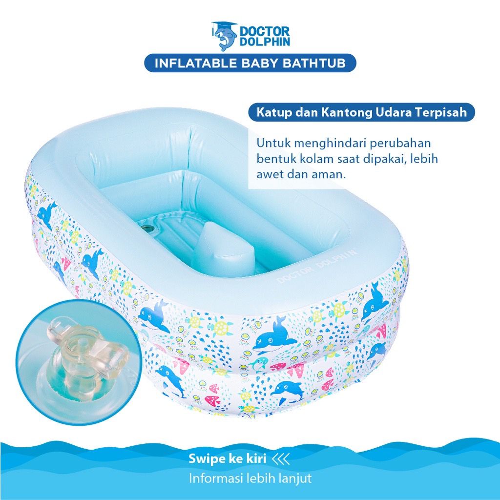 Doctor Dolphin Inflatable Baby Bathtub DD02601 - Batk Mandi Bayi / Kolam Mandi Bayi