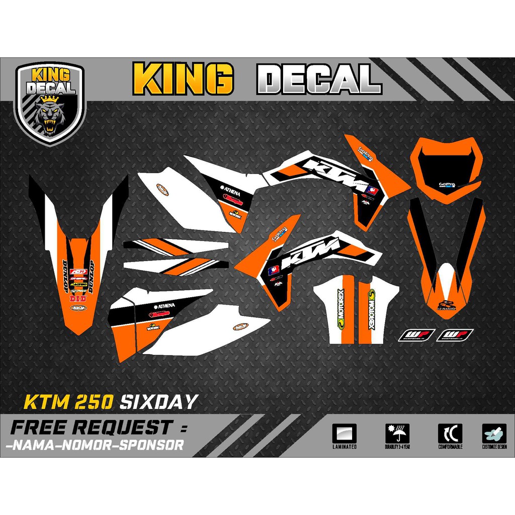 DECAL KTM 250 SIXDAY DECAL SIXDAY STRIPING KTM 250 STRIPING SIXDAY 03