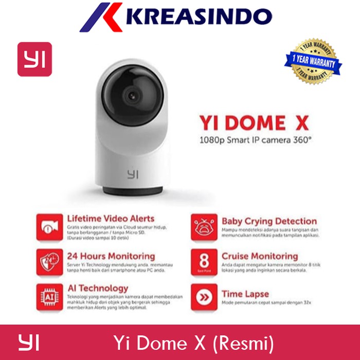 Xiaomi Xiaoyi YI DOME X 1080P 360 IP Camera Smart CCTV Garansi Resmi