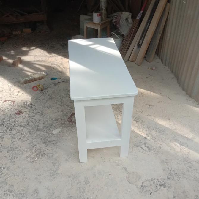 RAK 2SUSUN UKURAN 80X40X60 WARNA FULL CAT DUCO PUTIH BAHAN KAYU JATI DSVFD3645