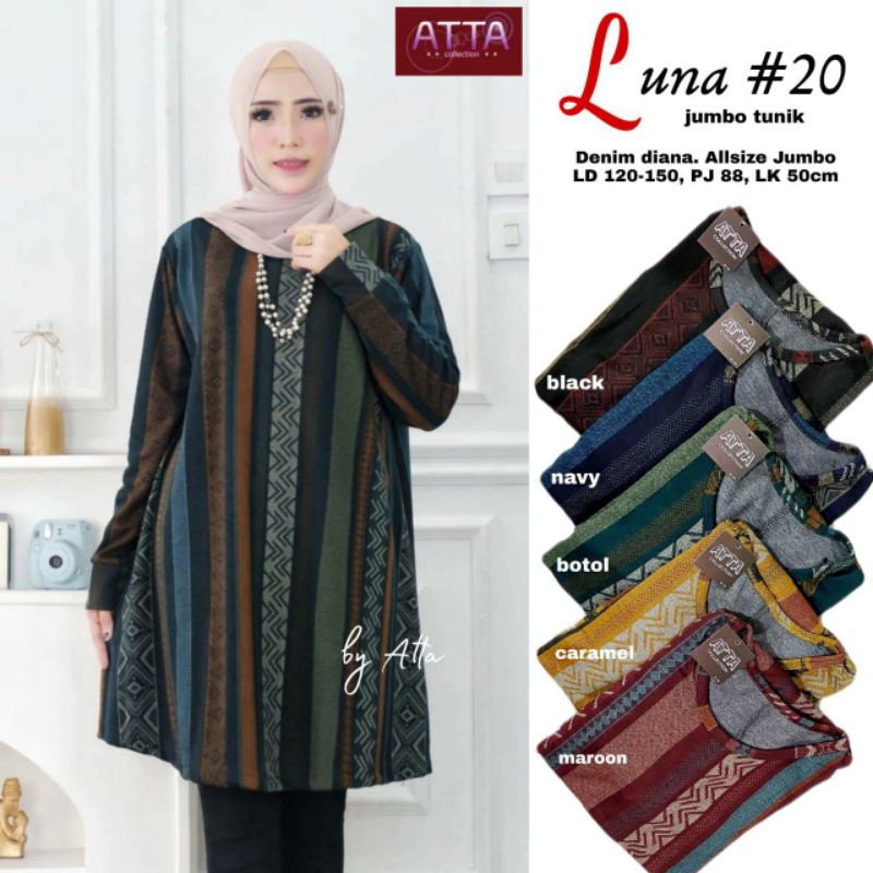 tunik ibu ibu size jumbo LD120-140 XXXL asli bagus