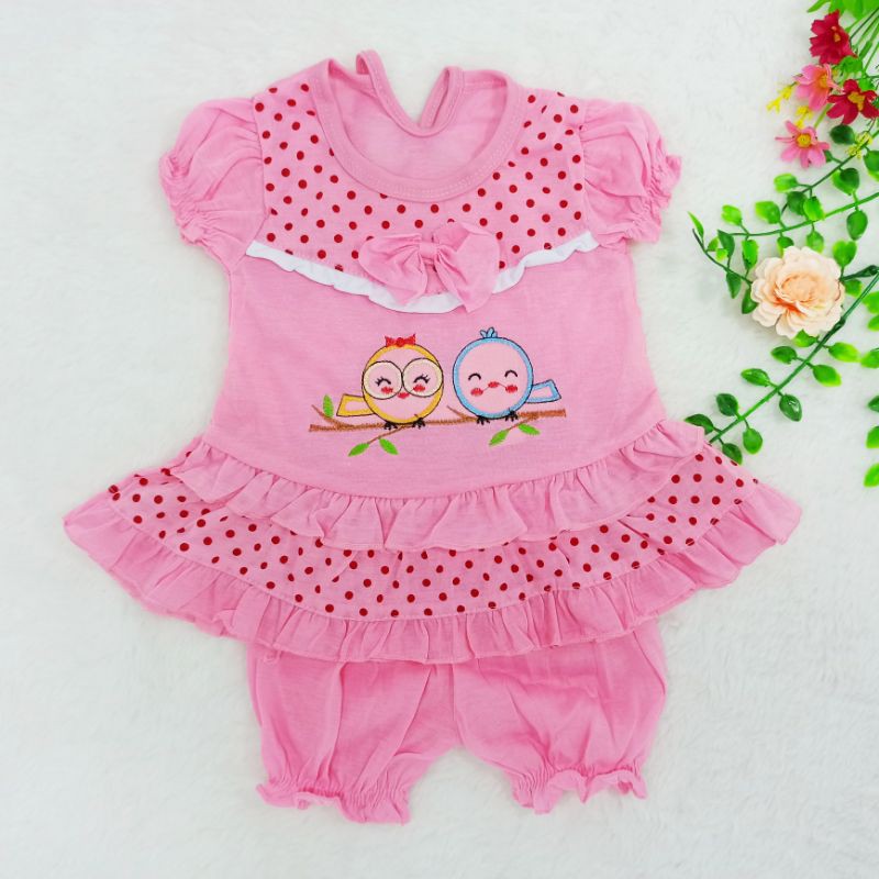 Sale..!!! Setelan Dress Bayi New Born, Pakaian Anak Perempuan, Baju Bayi Lucu