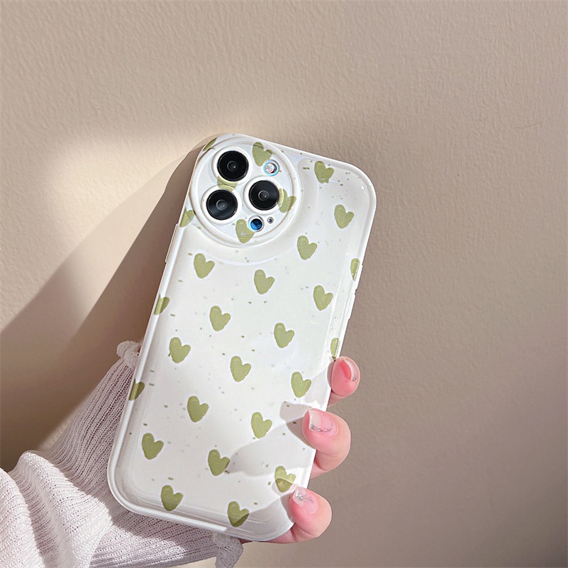 Soft Case Silikon Tpu Glossy Motif Hati 3D Untuk iPhone 14 13 12 11 Pro Max X Xr Xs Max 7 8 6 6s Plus SE 2020