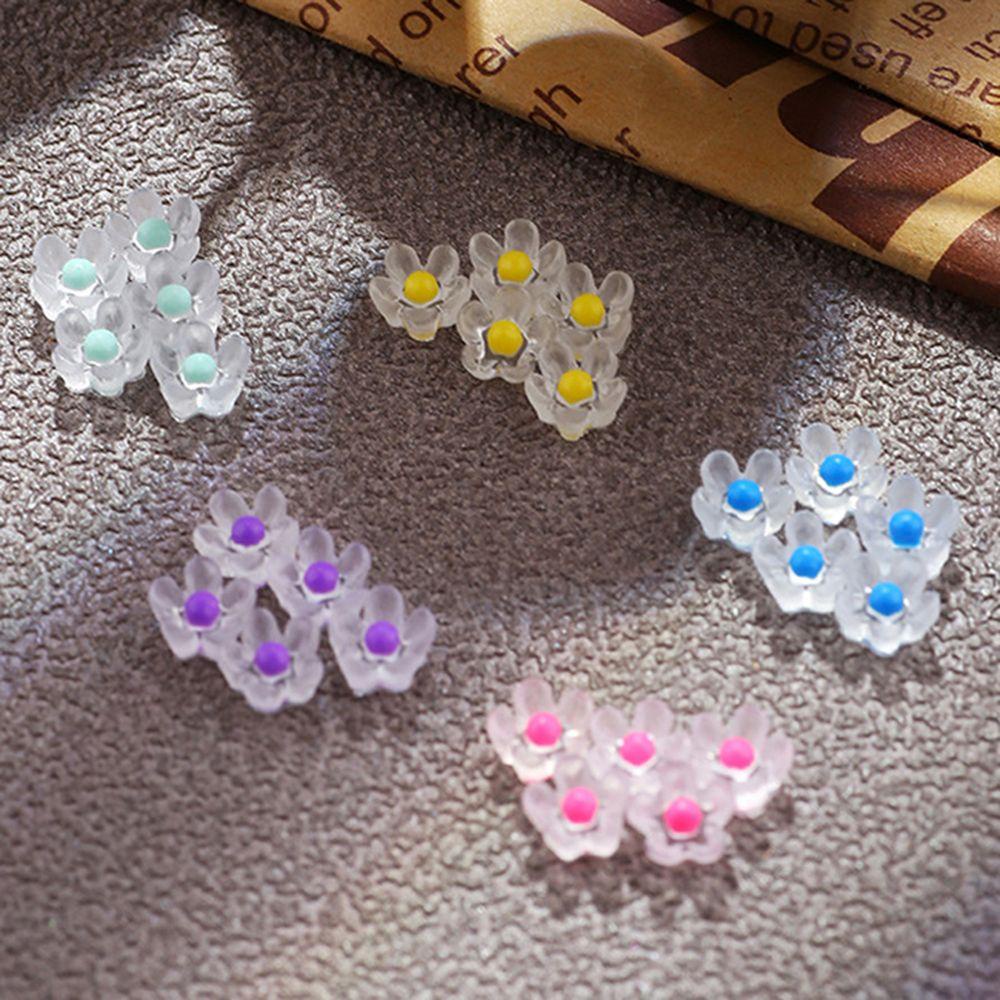 Lily30 Charms Kuku Bagian Berlian Imitasi 3D Bunga Lucu Desain Seni