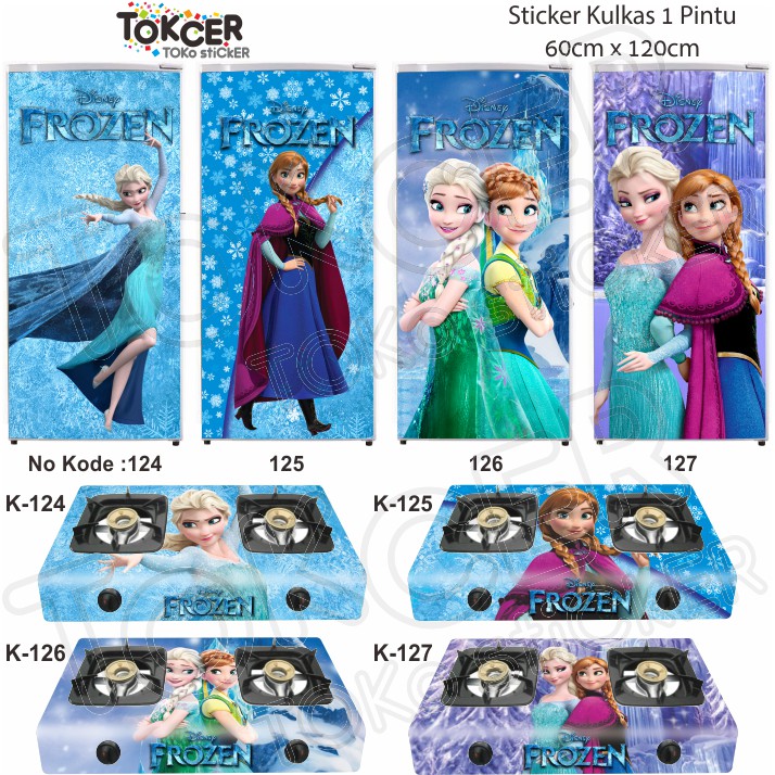 Stiker Kulkas 1 Pintu dan 2 Pintu FROZEN