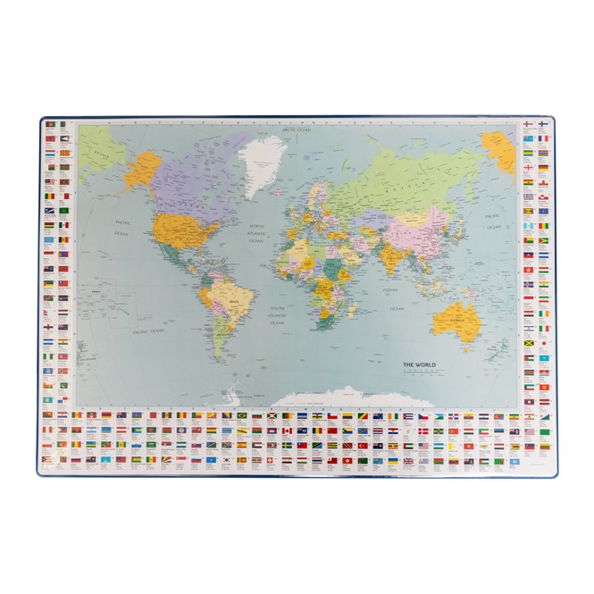 

Bantex Desk Pad With World Maps 44x63cm Blue 4150 01