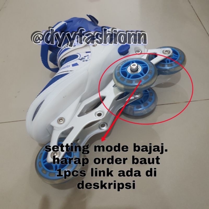 Sepatu roda anak laki-laki/perempuan skates led bisa setel mode bajaj/mobil