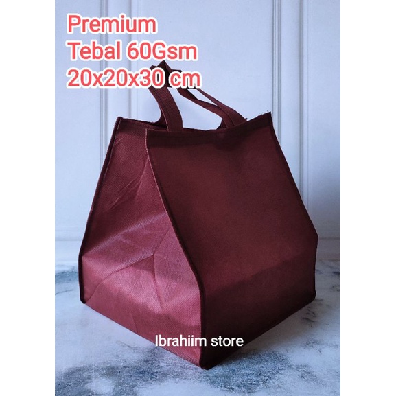 TERMURAH TERLARIS TAS HAMPERS POLOS TEBAL MURAH / TAS BOX NASI POLOS SIZE 22x22x30 PXLXT / TAS HAMPERS / TAS SPUNBOND POLOS TEBAL