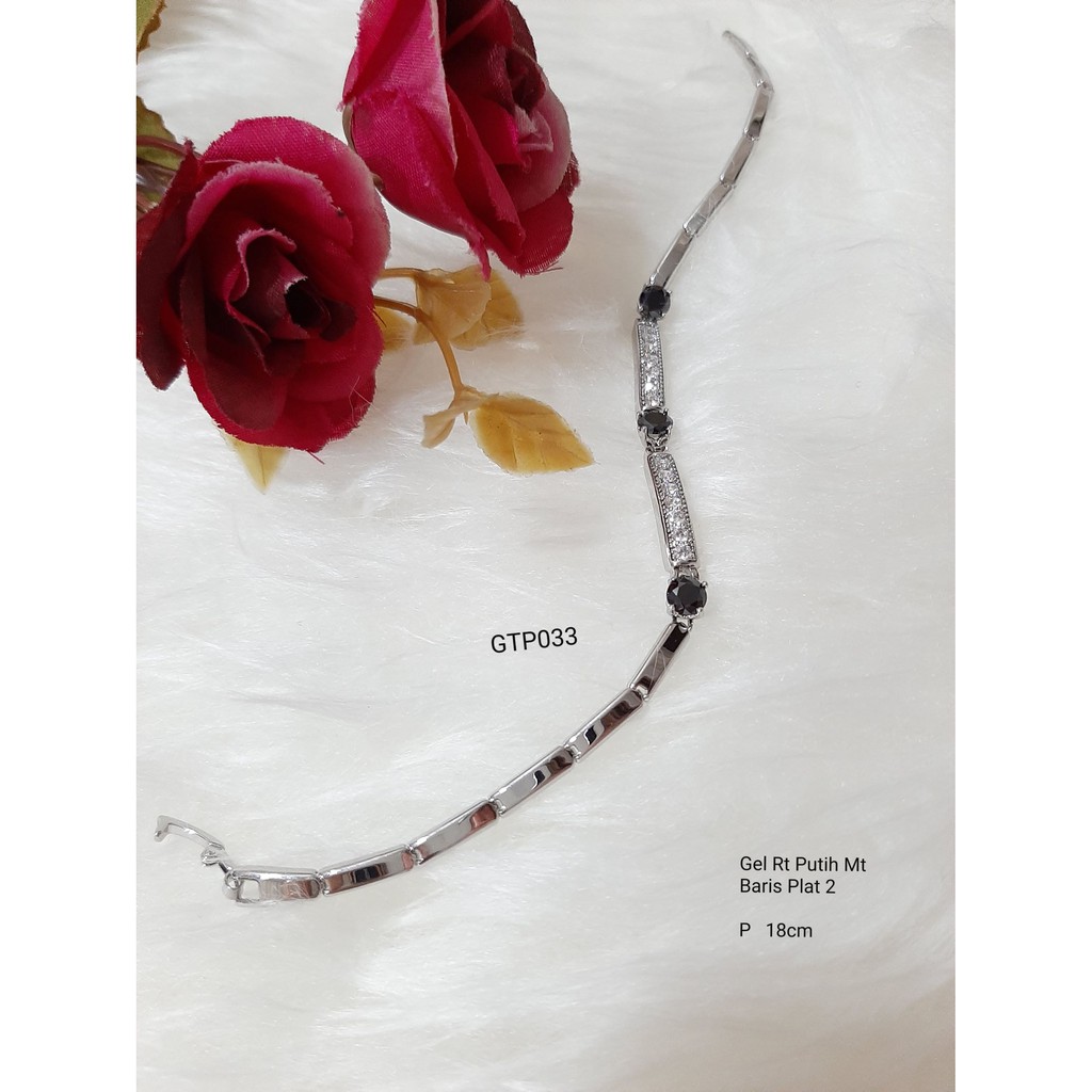 Gelang Rantai Putih Xuping Mt Baris Bulat GTP033