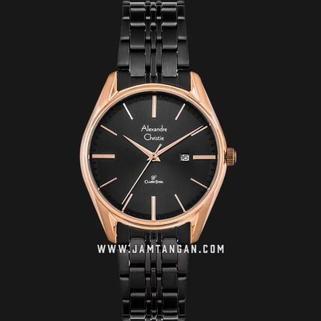 Alexandre Christie AC 8588 LD BBRBA Ladies Black Dial Black Stainless Steel