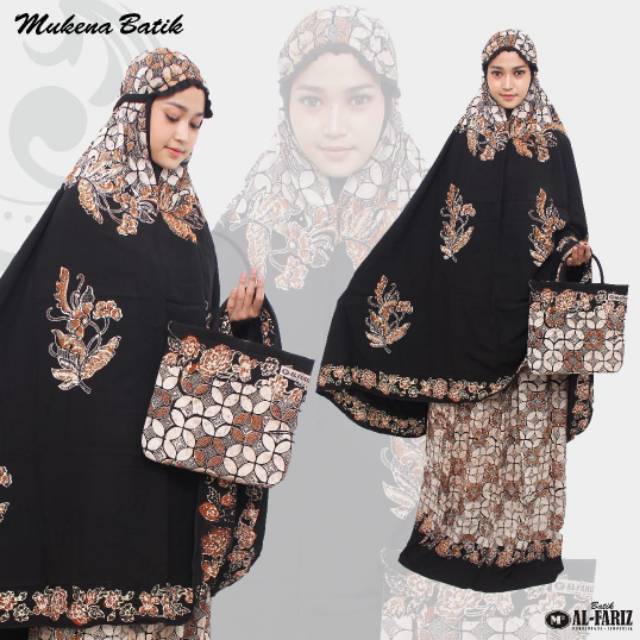 Mukena Batik Sogan • HITAM • Adem & nyaman dipakai • ASLI PEKALONGAN