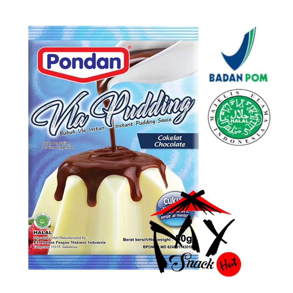 PONDAN VLA COKLAT 50GR - FLA PUDING COKELAT SAUCE - SAUS CHOCOLATE PUDDING TOPPING FLAN HALAL MUI