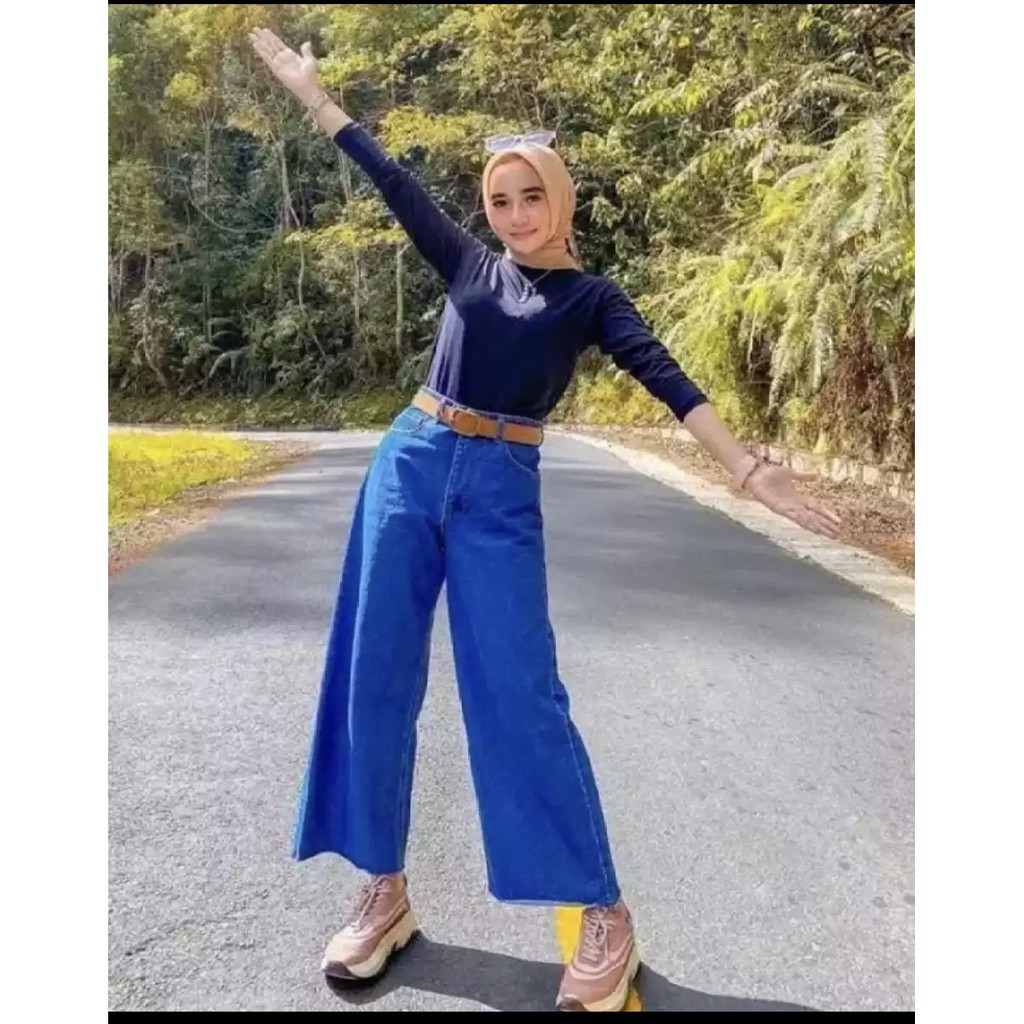 Celana Panjang Levis Jeans highwaist Kulot Wanita Pants-5