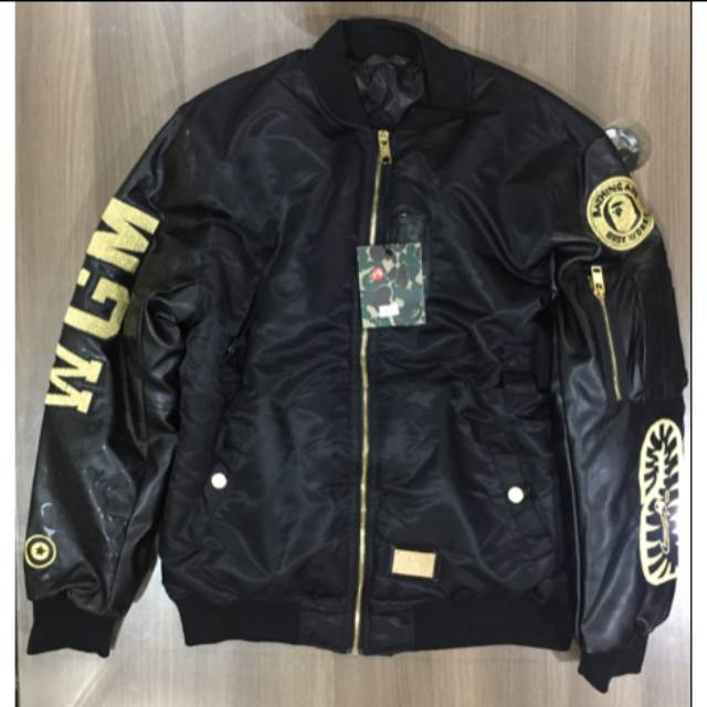 BAPE BOMBER SHARK GOLD