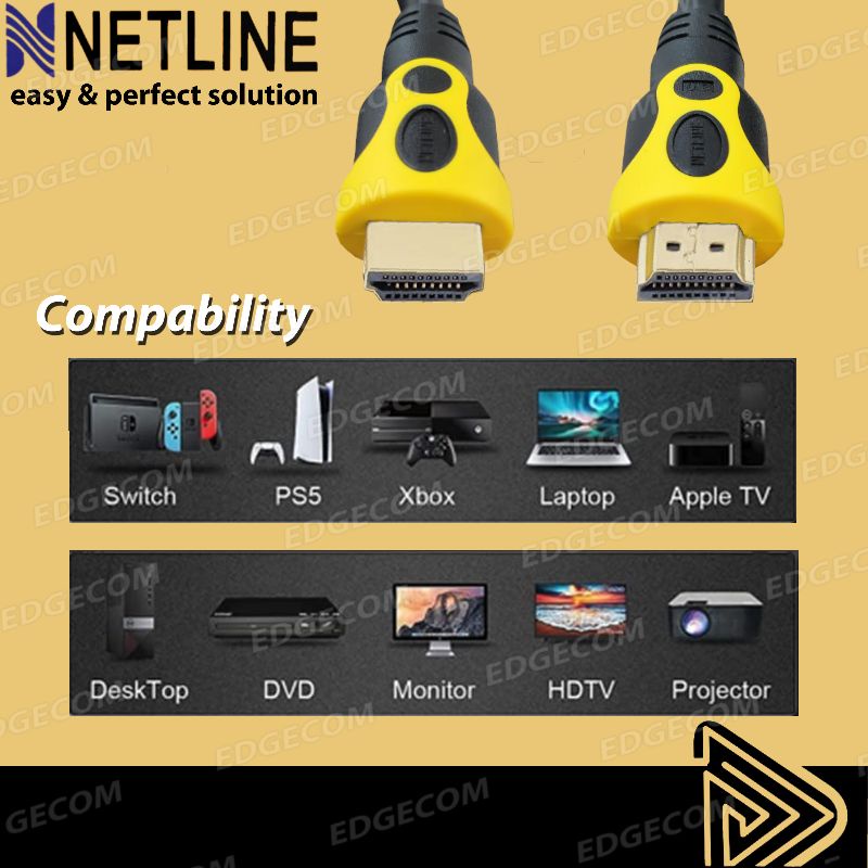 Kabel HDMI Male to Male V2.0 5 Meter NETLINE