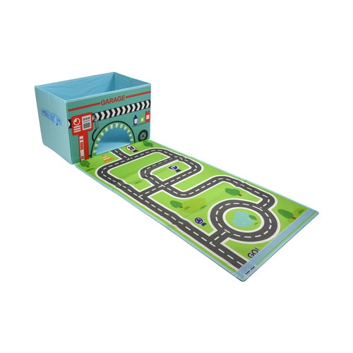 Krishome Kotak Penyimpanan Ottoman Kids Circuit Laps - Biru