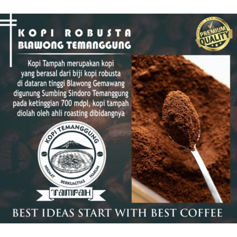 

Kopi Tampah Robusta Premium Kemasan 10gr 25 gr dan 50gr Asli dari Blawong Gemawang Temanggung