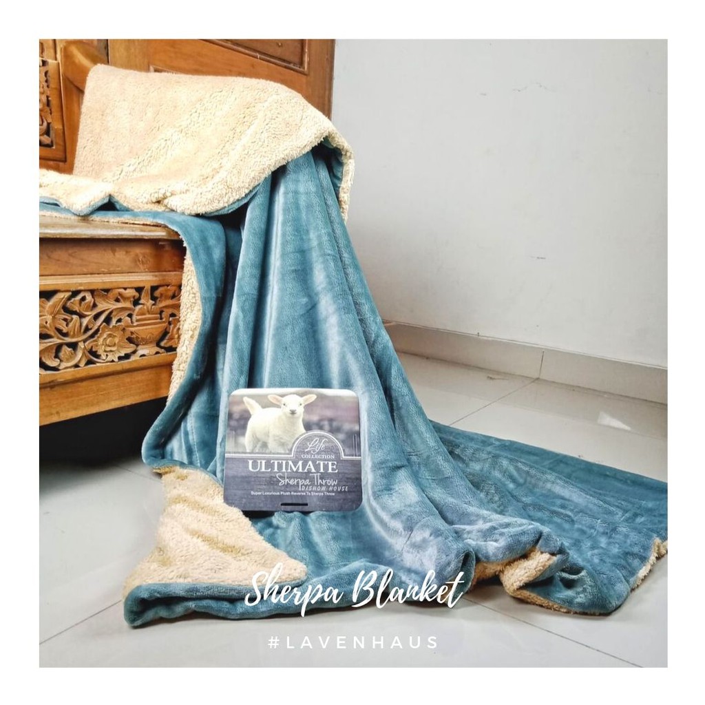 Sherpa Blanket Selimut Bulu Domba Tebal Double 180x200cm Shopee Indonesia