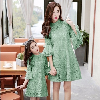 [CP Lacey mom and kid DUSTY VE]Dress couple ibu anak brukat var color