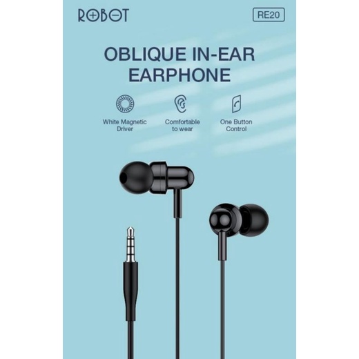 Headset Robot RE20 In Ear Deep Bass Wired Earphone