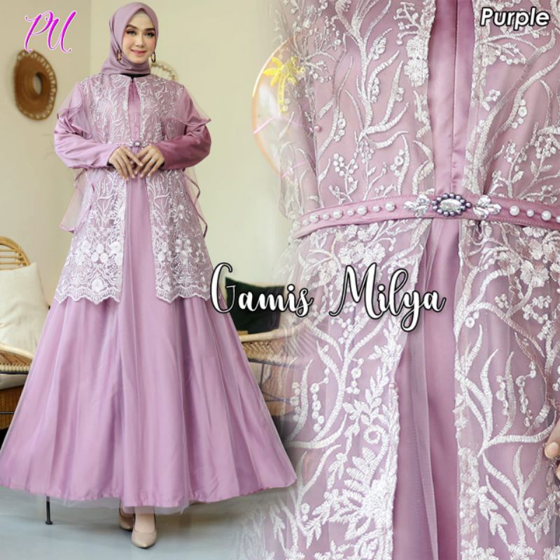 MILYA Gamis mewah muslimah gaun pesta bridemaids gaun wisuda walimatul ursy engagement