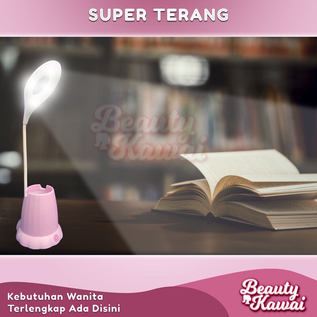 Lampu Pen Holder Meja Belajar Led Sensor Sentuh Rechargeable Lucu