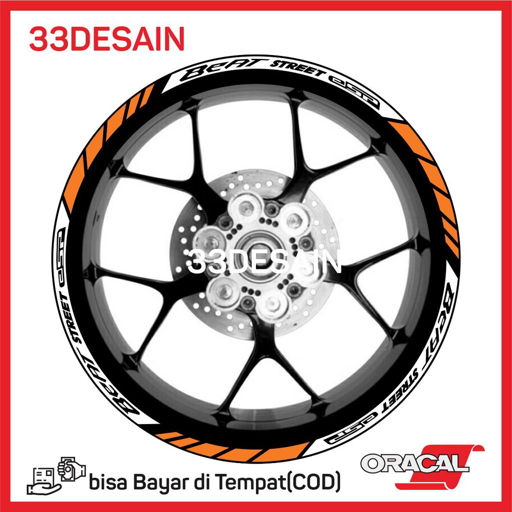 Jual Aksesoris Motor Stiker Cutting 1 Velg Honda Beat Street NM 33Desain Indonesia Shopee Indonesia