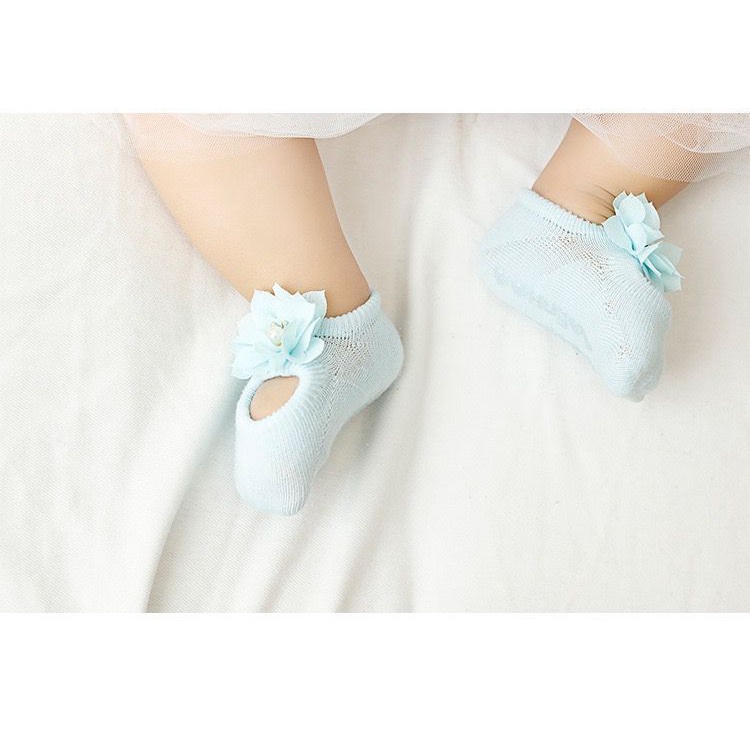 Kaos Kaki Bayi Rajut Anti Slip Pita New Born Perempuan 0-3TH