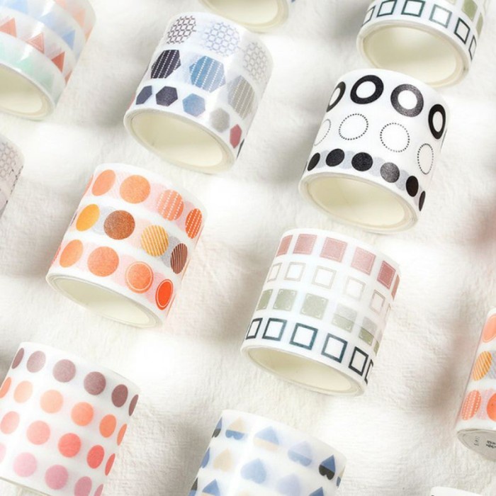 

Aman [Lbs] Washi Masking Tape Pointer Dot Warna Untuk Bullet Journal Limited