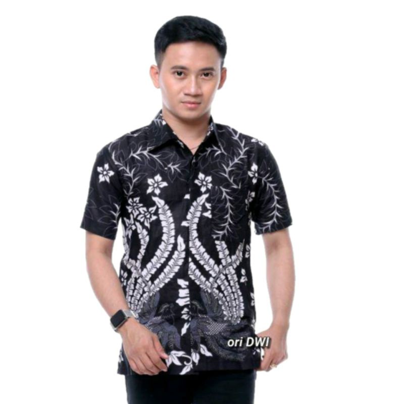 PROMO ASLI Risna Batik JUMBO HRB093 Hem Batik Pria Pendek Premium M L XL XXL XXXL 3L 4L 5L pria TOP.-HEM JMB MURAI PUTI