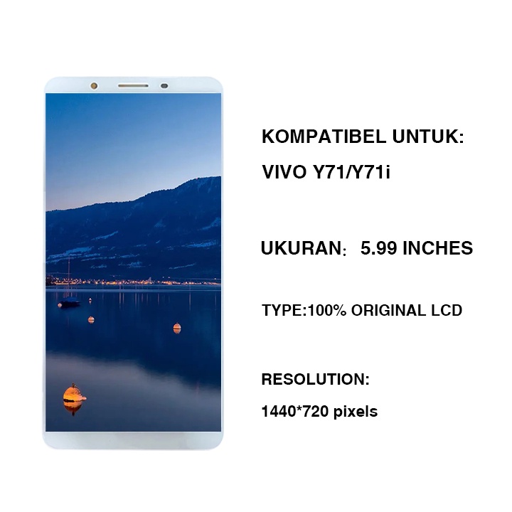 LCD VIVO Y71 Y73 Y71A / 1724 Touchscreen ORI Fullset Touch Screen Bagian Digitizer Layar Sentuh Versi Tinggi