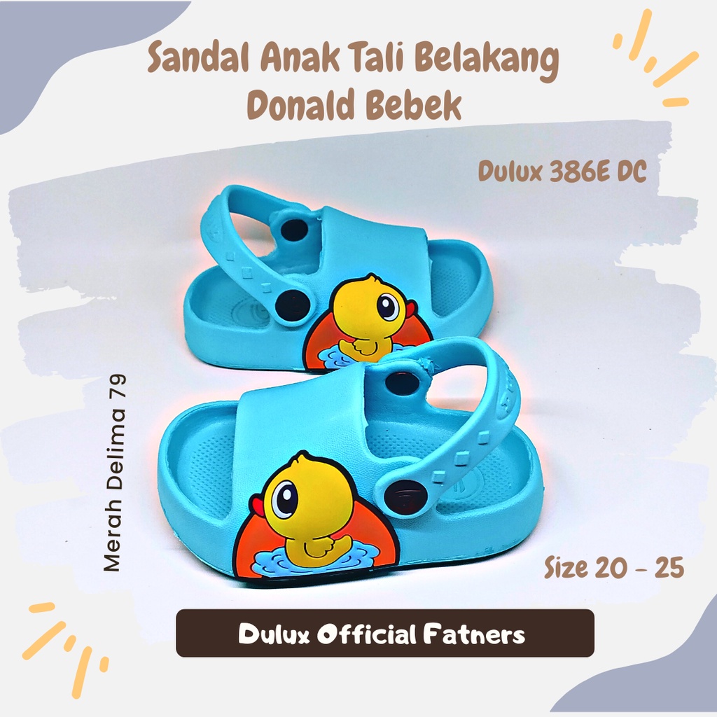 MD 79 - Sendal Anak Perempuan Usia 1 - 3 Tahun Tali Belakang Donald Bebek Model Baru