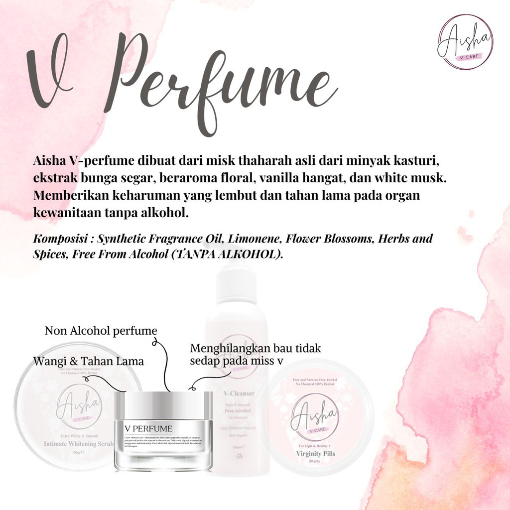 AISHAVCARE V PERFUME - PERAWATAN KEWANITAAN - PERAWATAN ALAMI - PERAWATAN KEWANITAAN ISLAMI